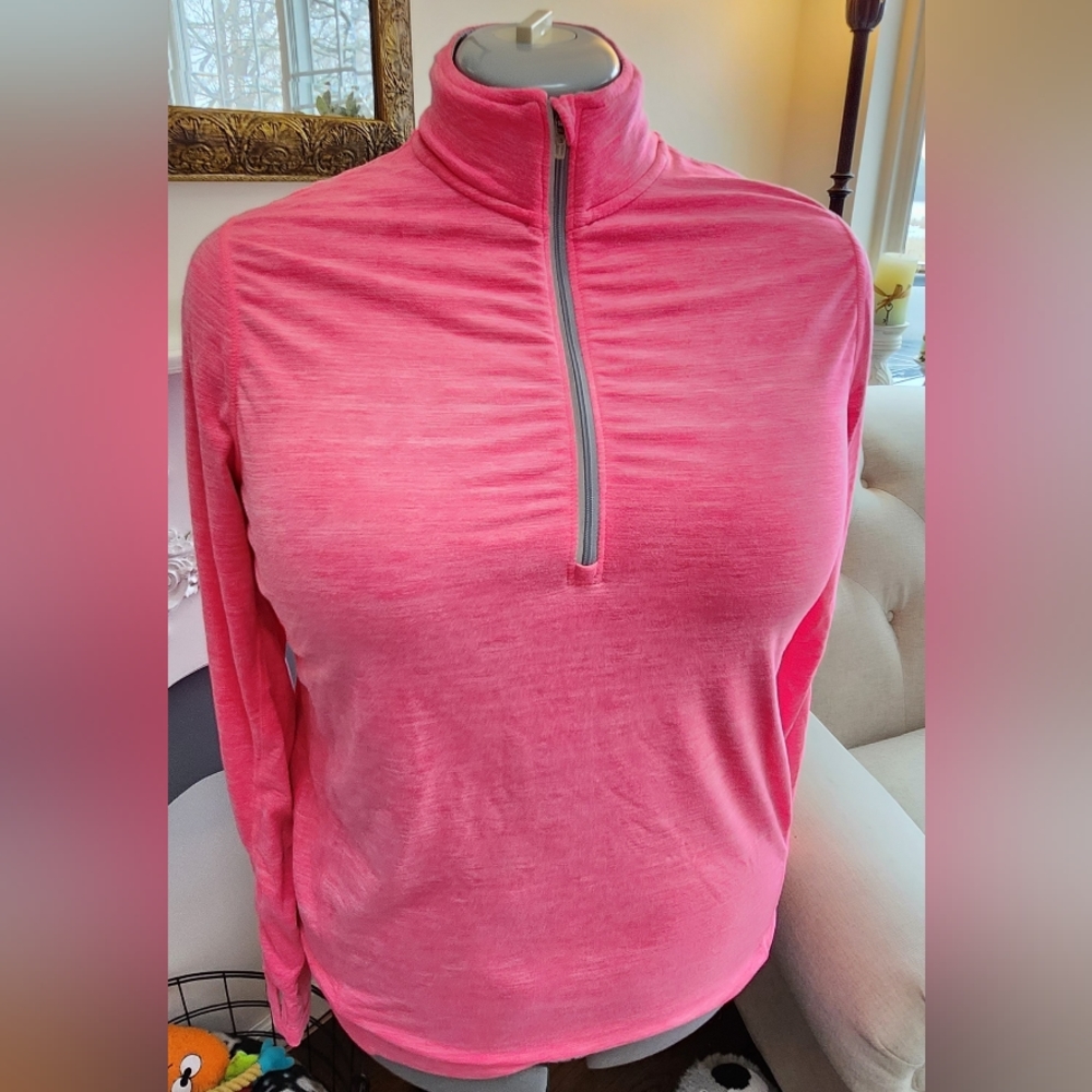 Long Sleeve Heathered Pink Athletic Wear (sz L) MIA Sport